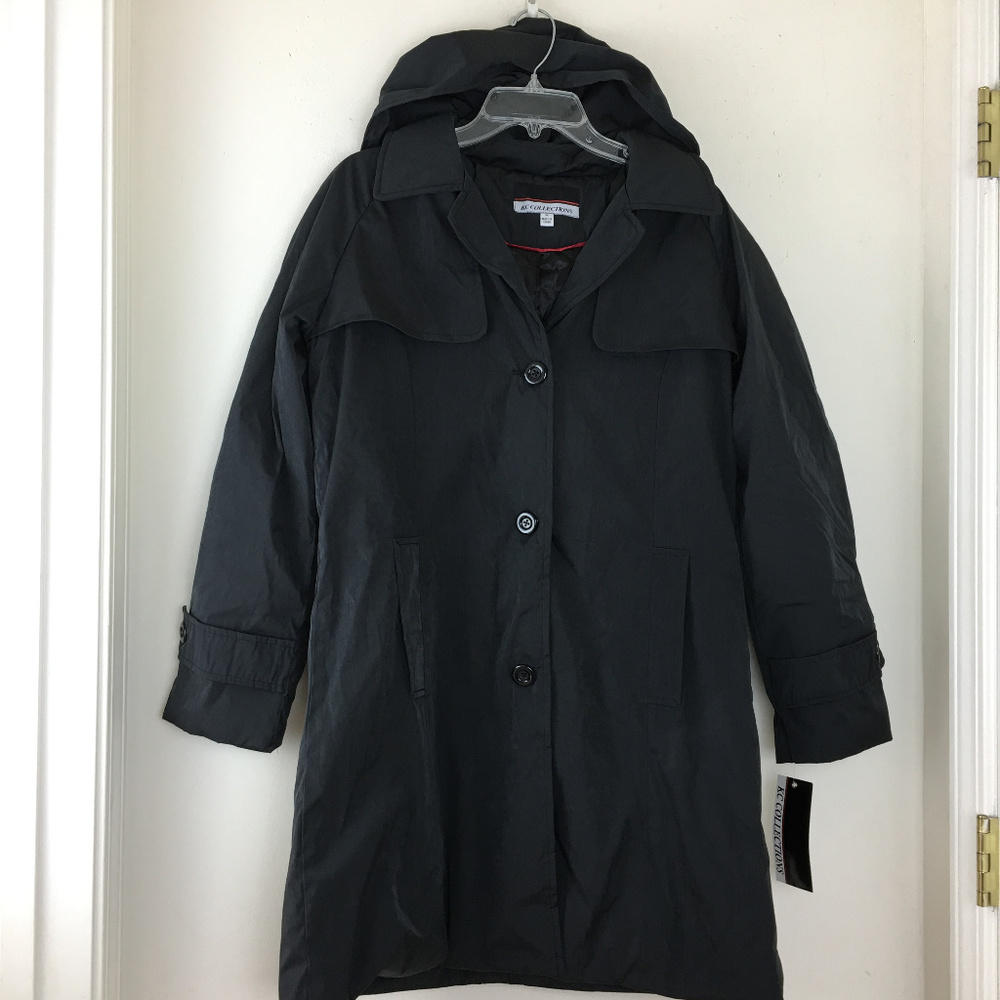 KC Collections Women Black Jacket  Removeable Hood
